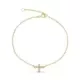 9K PULSERA ORO AMARILLO CRUZ DIAMANTES NATURALES 0.048 CTS 18XM - 16CM 1
