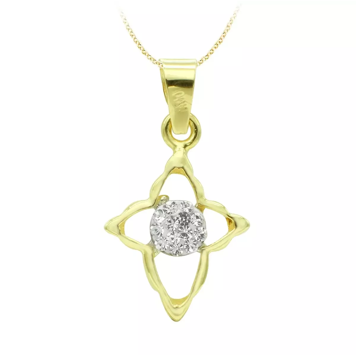 18K CRUZ ORO BICOLOR CIRCONITA 14X11 MM 0