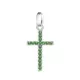 18K CRUZ ORO BLANCO CON CIRCONITA VERDES. 16X10 MM 0