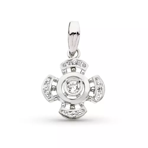 18K CRUZ ORO BLANCO CON CIRCONITA 19X16 MM 2