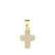 18K CRUZ ORO AMARILLO CON CIRCONITA BLANCAS. 14
