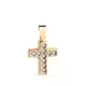 18K CRUZ ORO AMARILLO CON CIRCONITAS BLANCAS. MEDIDA: 13