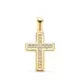 18K CRUZ ORO AMARILLO CON CIRCONITA 19 X 13 MM 0