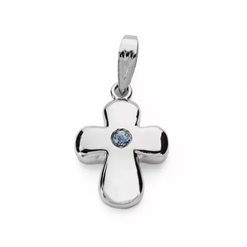 18K CRUZ ORO BLANCO CIRCONITA 21X14 MM 3