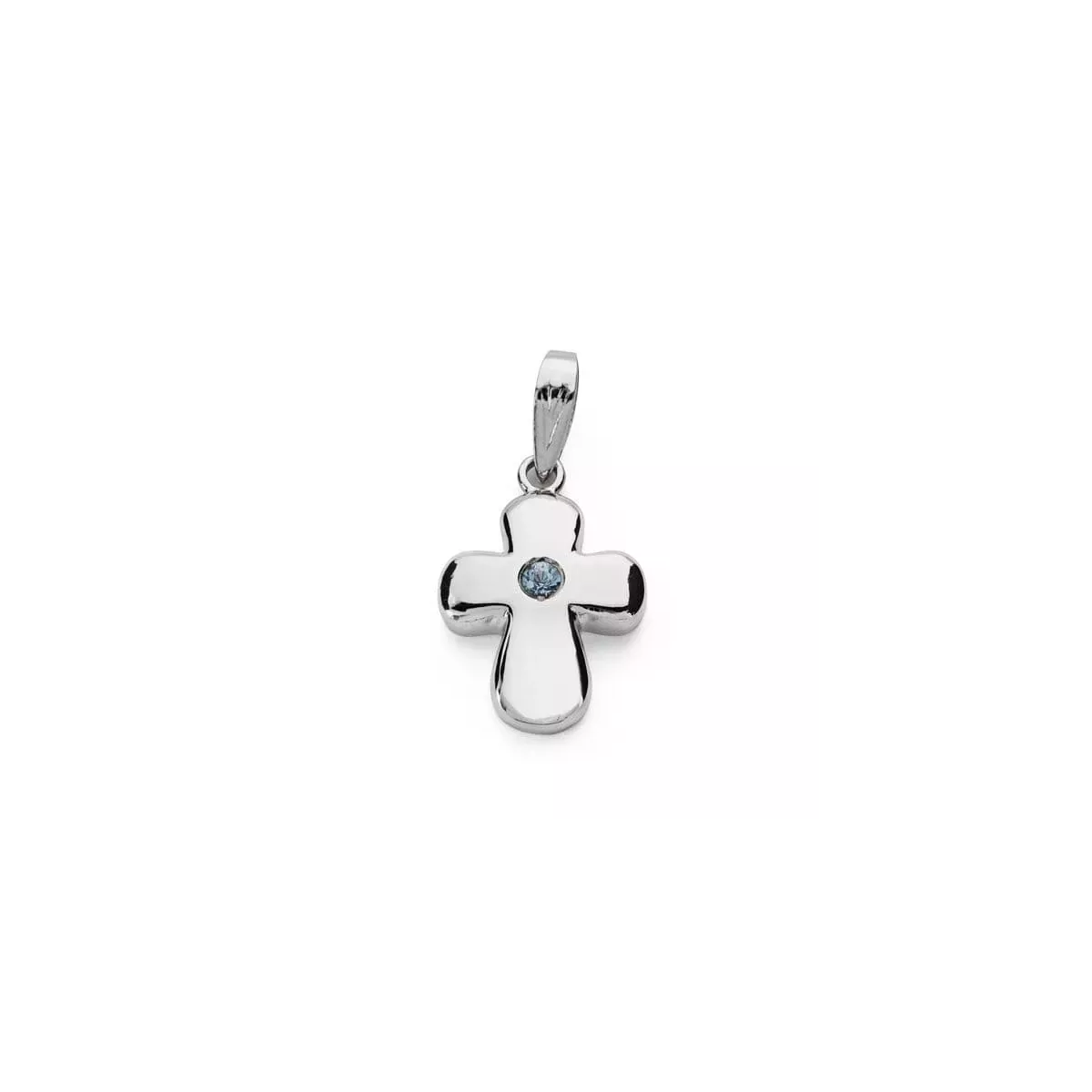 18K CRUZ ORO BLANCO CIRCONITA 21X14 MM 3