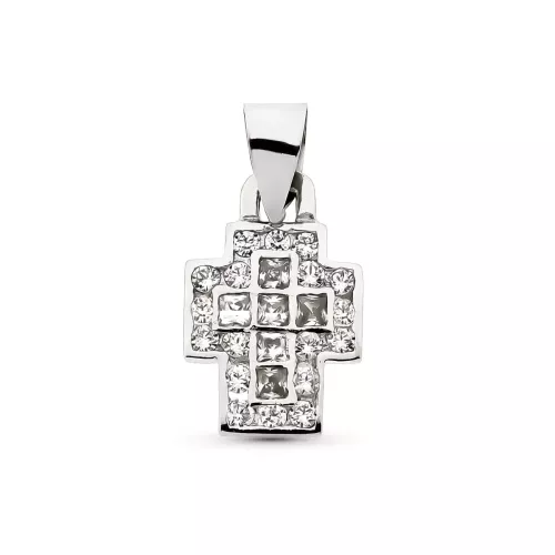 18K CRUZ ORO BLANCO CON 24CIRCONITA 17X11 MM 1