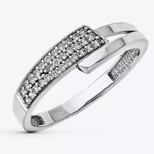 9K SORTIJA ORO BLANCO CALADA CON CIRCONITAS. ANCHO: 6 MM 2