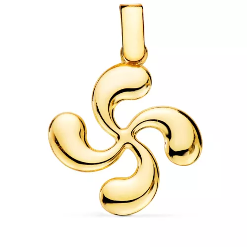 18K COLGANTE ORO AMARILLO LAUBURU BRILLO FORRADO 28X25 MM 2