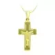 18K CRUZ ORO AMARILLO CON CRISTO LASER HUECA 27X15 MM 2