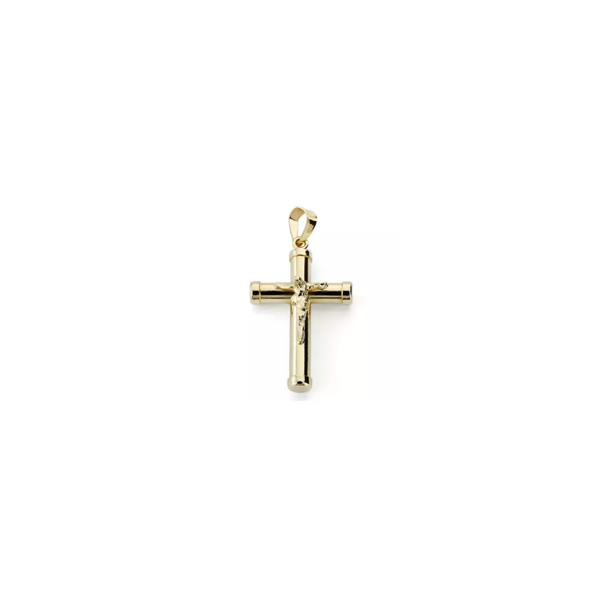 18K CRUZ ORO AMARILLO CON CRISTO HUECA 24X15X3 MM 1