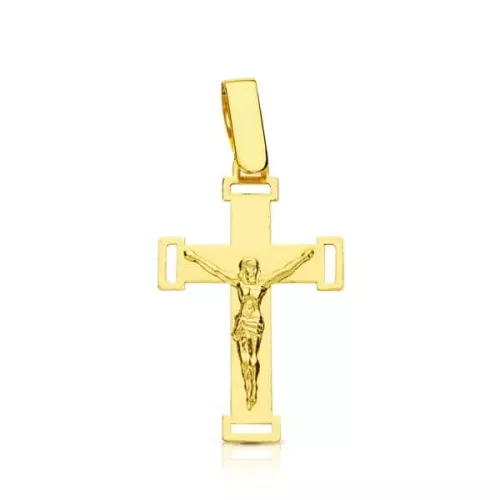 18K CRUZ ORO AMARILLO CON CRISTO CALADA 22X13 MM 0