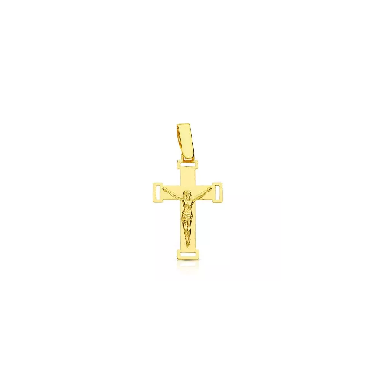 18K CRUZ ORO AMARILLO CON CRISTO CALADA 22X13 MM 0