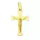 18K CRUZ ORO AMARILLO CON CRISTO GRANDE CALADA LASER 0