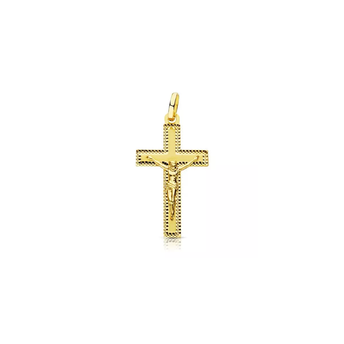 18K CRUZ ORO AMARILLO CRISTO TALLADA 27X15 MM 0