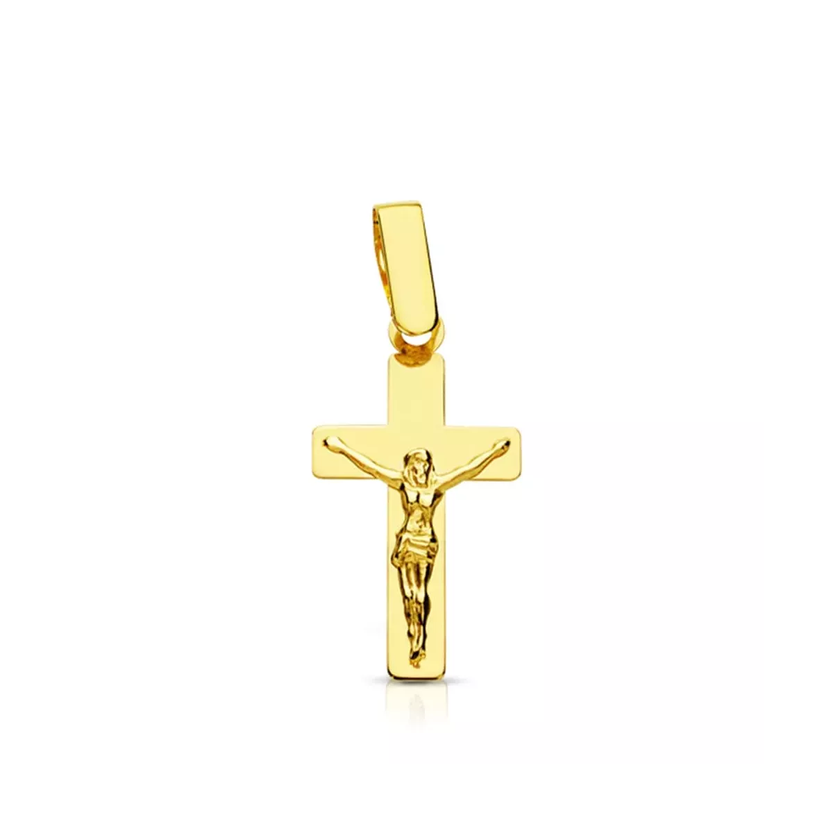 18K CRUZ ORO AMARILLO CON CRISTO PLANA 20X11 MM 0