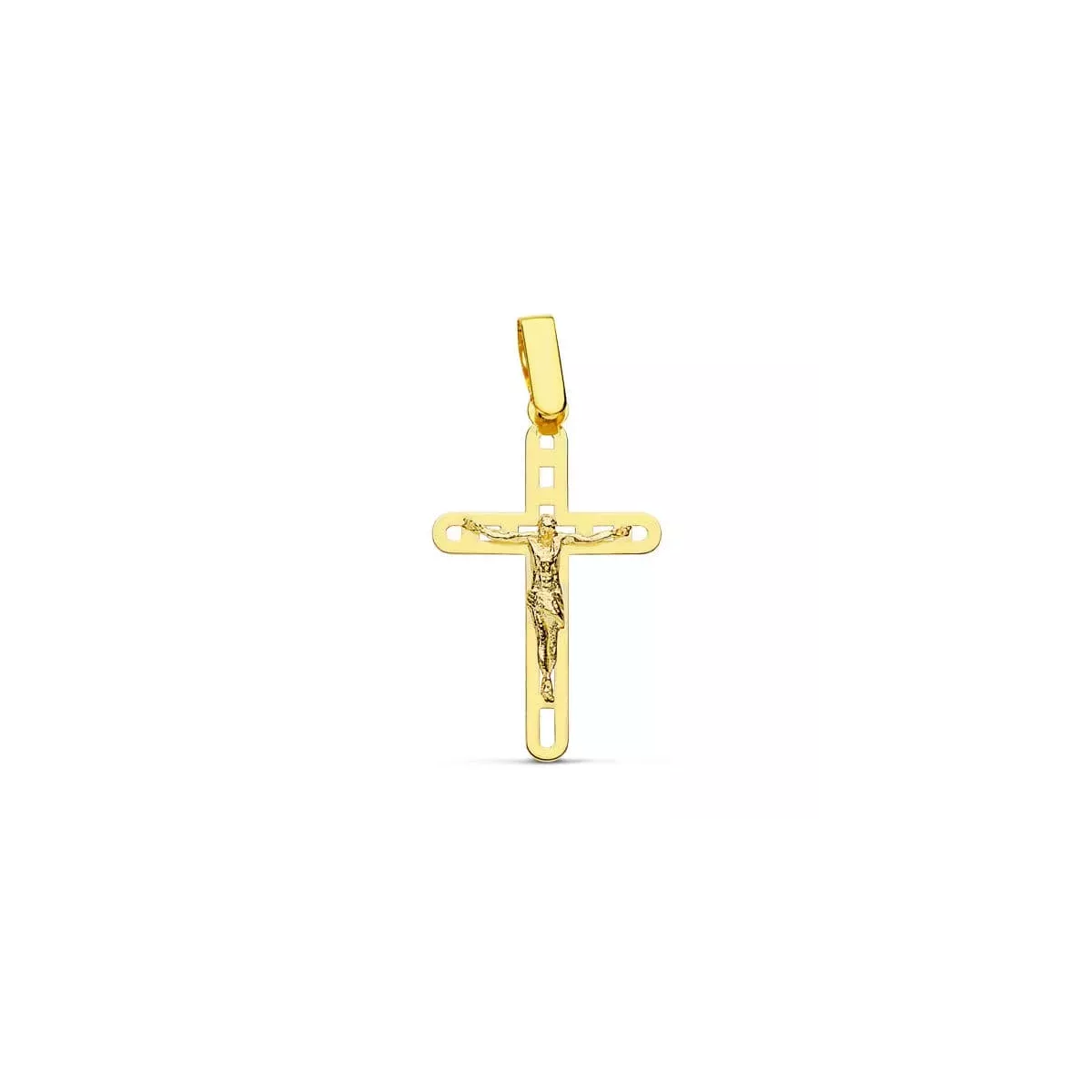 18K CRUZ ORO AMARILLO CON CRISTO CALADA 26X16 MM 0