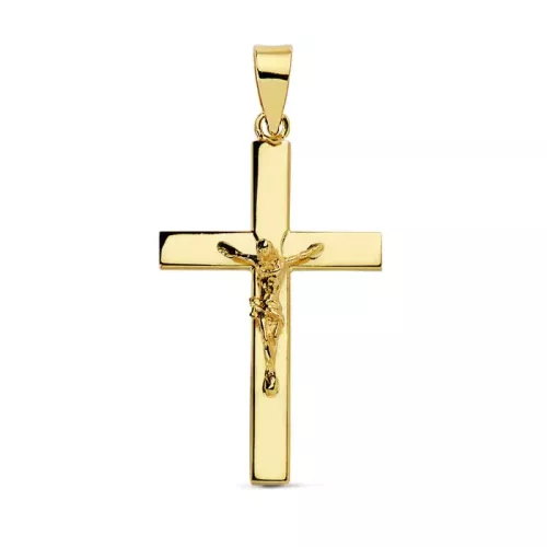 18K CRUZ ORO AMARILLO CON CRISTO 25X16X3 MM 1