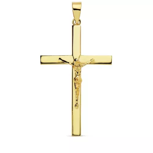 18K CRUZ ORO AMARILLO CON CRISTO 35X22X3 MM 1