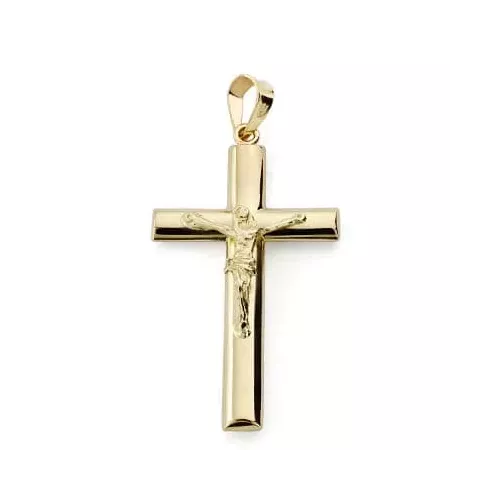 18K CRUZ ORO AMARILLO CON CRISTO PALO OVAL. 31X17 MM 1