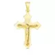 18K CRUZ ORO AMARILLO CON CRISTO EN BRILLO 32X22 MM 2