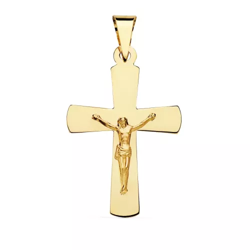 18K CRUZ CON CRISTO ORO AMARILLO 34 X 22 MM 2