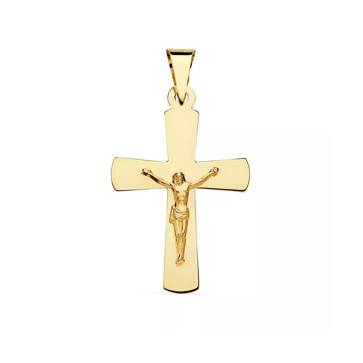 18K CRUZ CON CRISTO ORO AMARILLO 34 X 22 MM 2