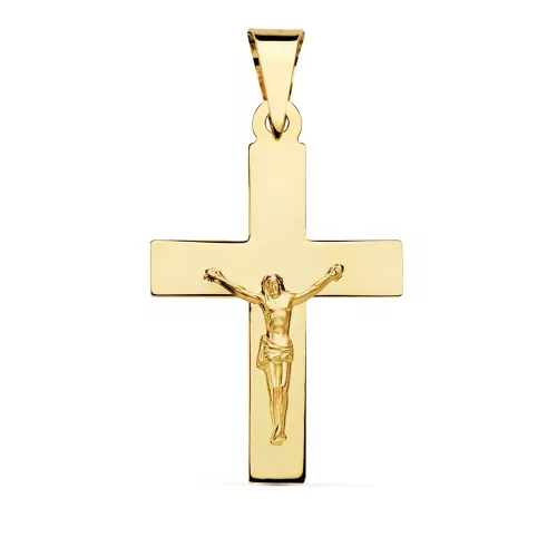 18K CRUZ CON CRISTO ORO AMARILLO 34 X 22 MM 2