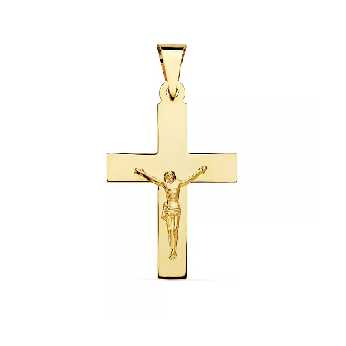 18K CRUZ CON CRISTO ORO AMARILLO 34 X 22 MM 2