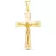 18K CRUZ ORO AMARILLO BRILLO Y MATE CON CRISTO 32X20 MM 2