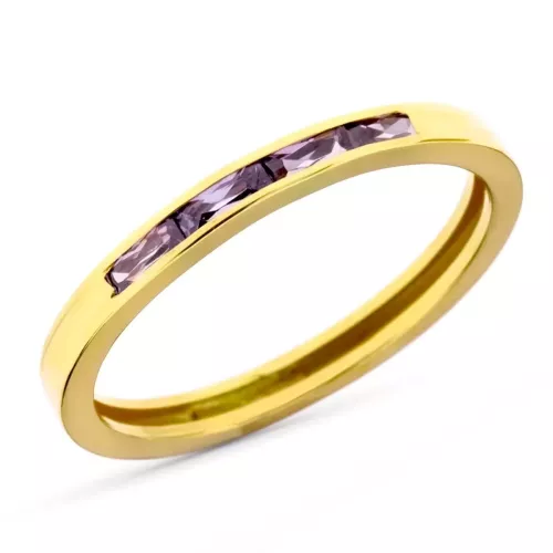 9K SORTIJA ORO AMARILLO CARRIL CON CIRCONITAS AMATISTA. ANCHO: 3 MM 0