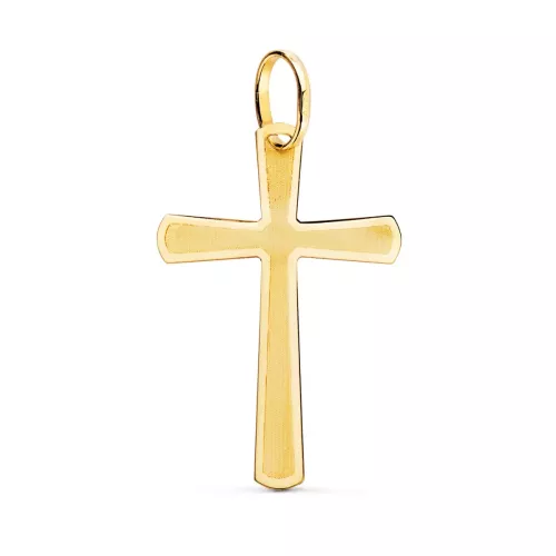 18K CRUZ ORO AMARILLO BRILLO Y MATE SIN CRISTO 25X16 MM 0