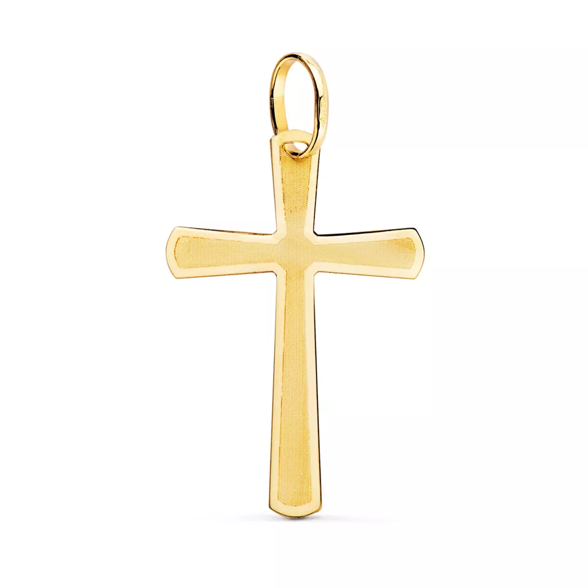 18K CRUZ ORO AMARILLO BRILLO Y MATE SIN CRISTO 25X16 MM 0