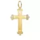 18K CRUZ ORO AMARILLO SIN CRISTO TALLADA 35X23 MM 1