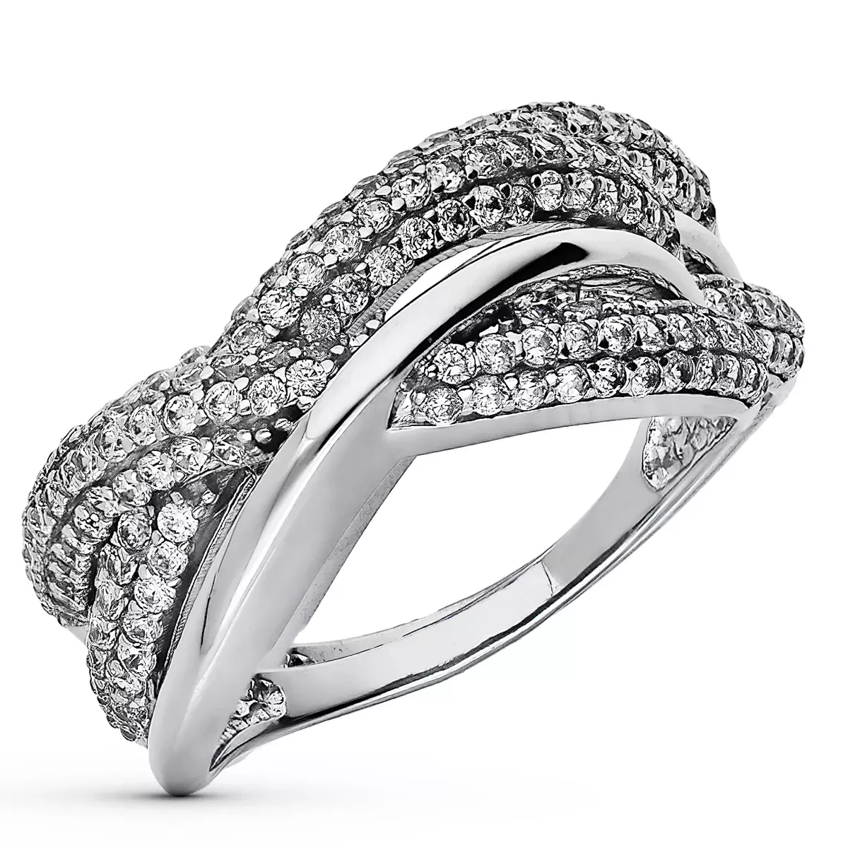 9K SORTIJA ORO BLANCO CON CIRCONITAS. ANCHO: 9 MM 3