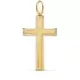 18K CRUZ ORO AMARILLO SIN CRISTO BORDES TALLADOS 35X20 MM 1