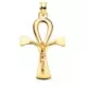18K CRUZ DE LA VIDA ORO AMARILLO SIN CRISTO EN BRILLO 40 X 30 MM 6