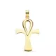 18K CRUZ DE LA VIDA ORO AMARILLO SIN CRISTO EN BRILLO 36 X 23 MM 3