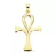18K CRUZ DE LA VIDA ORO AMARILLO SIN CRISTO EN BRILLO 40 X 30 MM 4