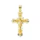 18K CRUZ ORO AMARILLO FILIGRANA CON CRISTO TALLADA 36X24 MM 3