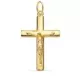 18K CRUZ ORO AMARILLO CRISTO MACIZA MEDIO PALO REDONDO BRILLO 38 X 24 MM 5
