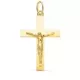 18K CRUZ ORO AMARILLO CRISTO MACIZA PALO RECTANGULAR BRILLO 38 X 24 MM 5