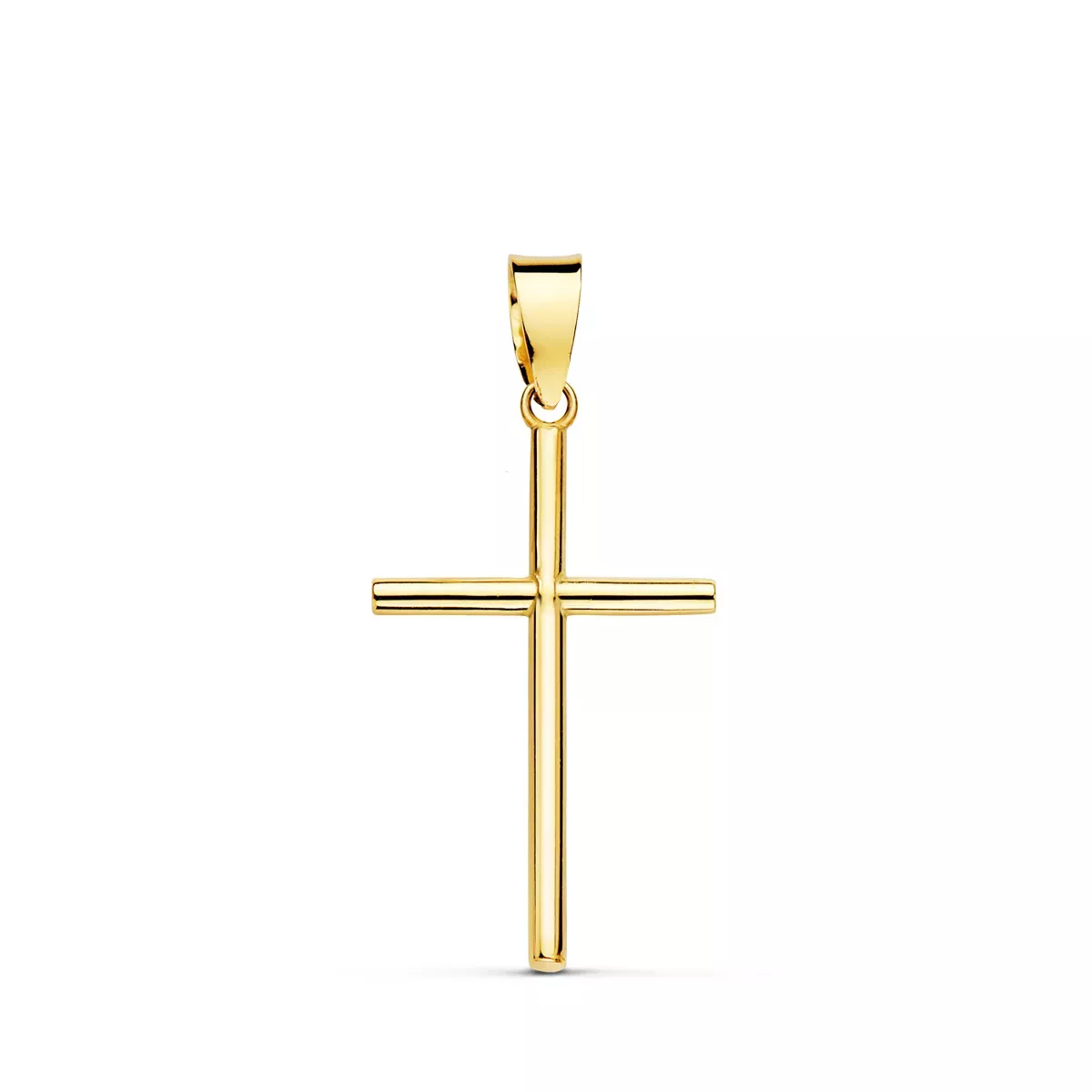 18K CRUZ ORO AMARILLO LISA TUBO 1.5 MM 21X13MM 0