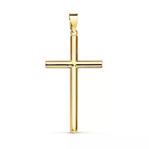 18K CRUZ ORO AMARILLO HUECA LISA 29X17 MM TUBO 2.2 MM 0