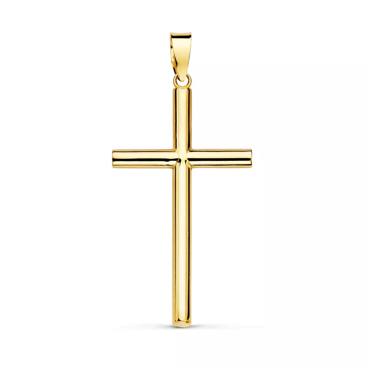 18K CRUZ ORO AMARILLO HUECA LISA 29X17 MM TUBO 2.2 MM 0