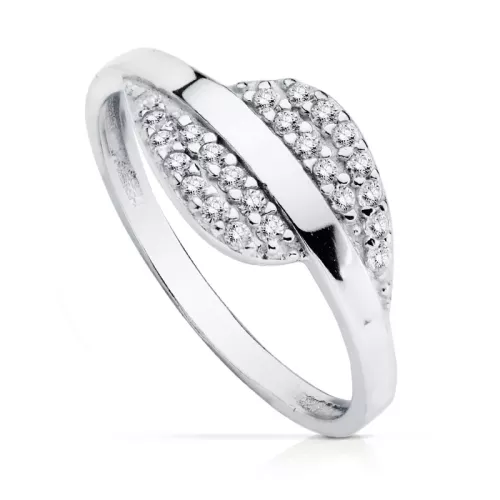 9K SORTIJA ORO BLANCO CUERPO LISO CON LATERAL DE CIRCONITAS. ANCHO: 8 MM 2