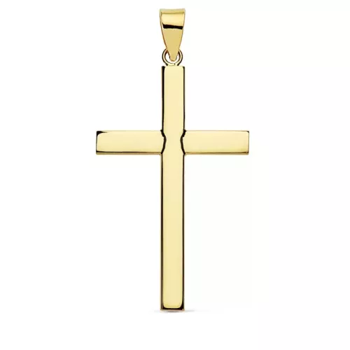 18K CRUZ ORO AMARILLO LISA 32X18X3 MM 0