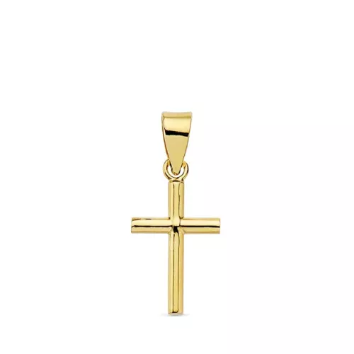 18K CRUZ ORO AMARILLO LISA 15X8X1.5 MM 0