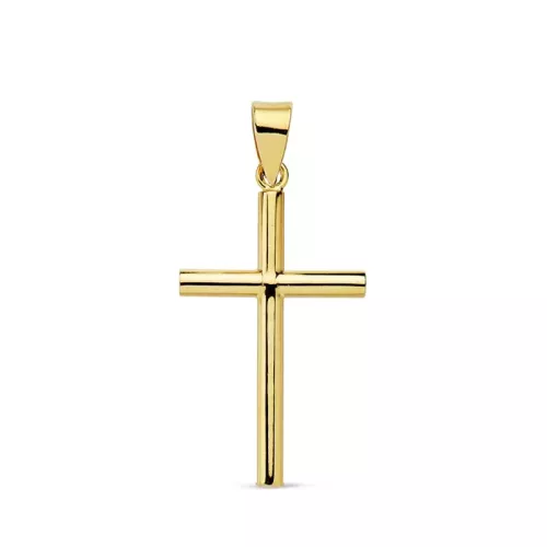 18K CRUZ ORO AMARILLO LISA 23X13X2 MM 0