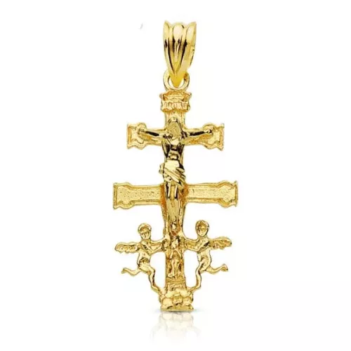 18K CRUZ ORO AMARILLO CARAVACA 28X14 MM 2