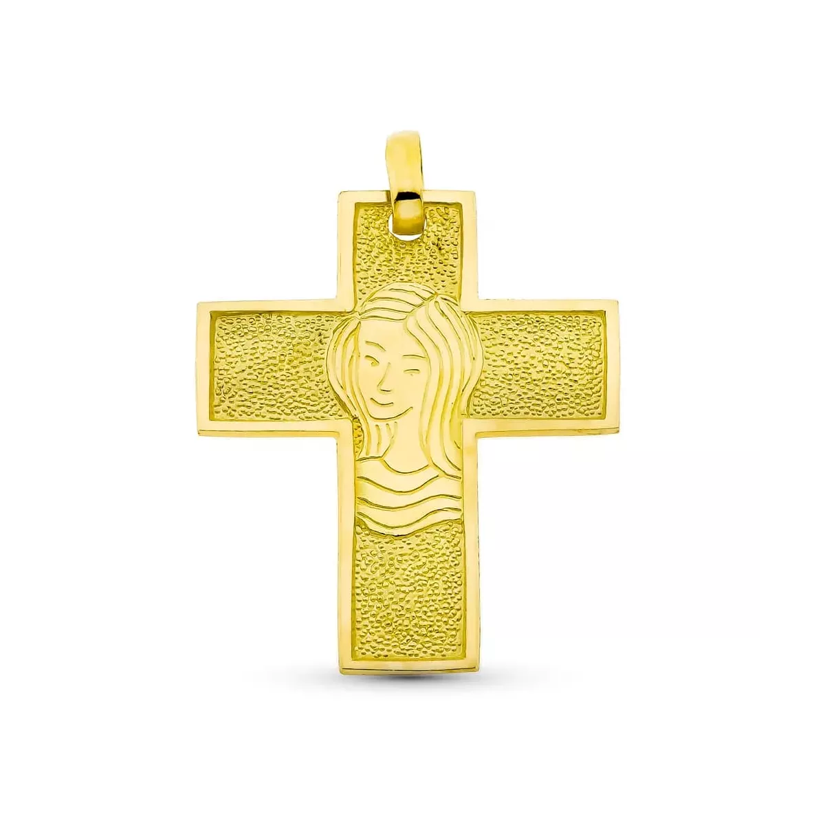 18K CRUZ ORO AMARILLO VIRGEN 30X25 MM 4